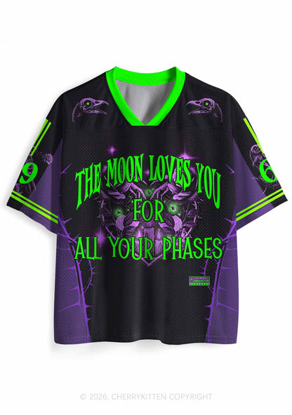 Halloween The Moon Loves You Y2K Sport Jersey Shirts Cherrykitten
