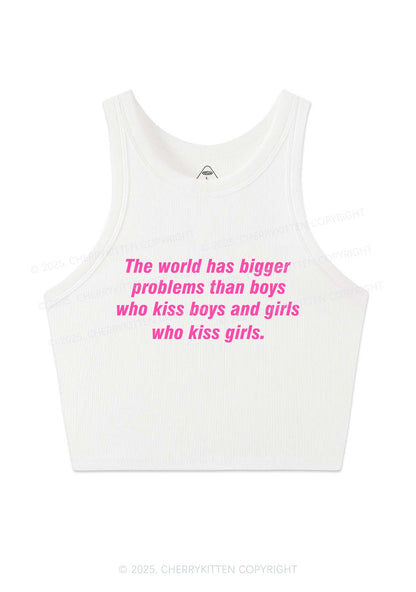 Who Kiss Girls Pride Y2K Crop Tank Top Cherrykitten
