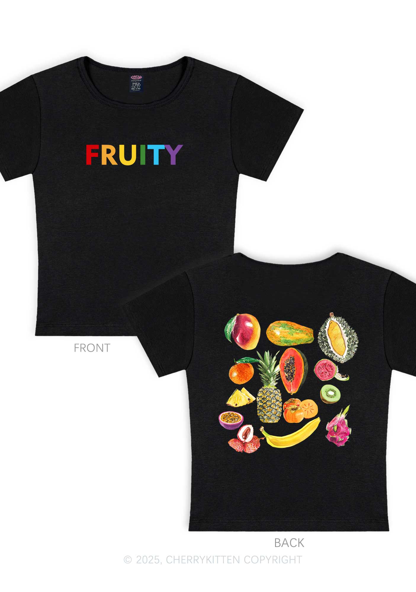 Fruity Two Sides Pride Y2K Baby Tee Cherrykitten
