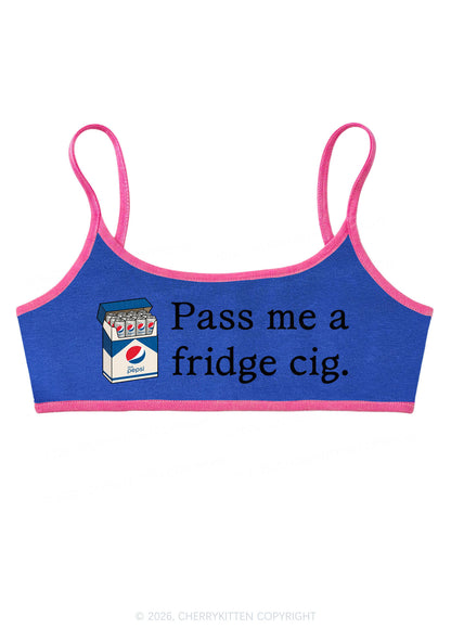 Pass Me A Fridge Cig Blue Drinks Y2K Super Crop Cami Cherrykitten