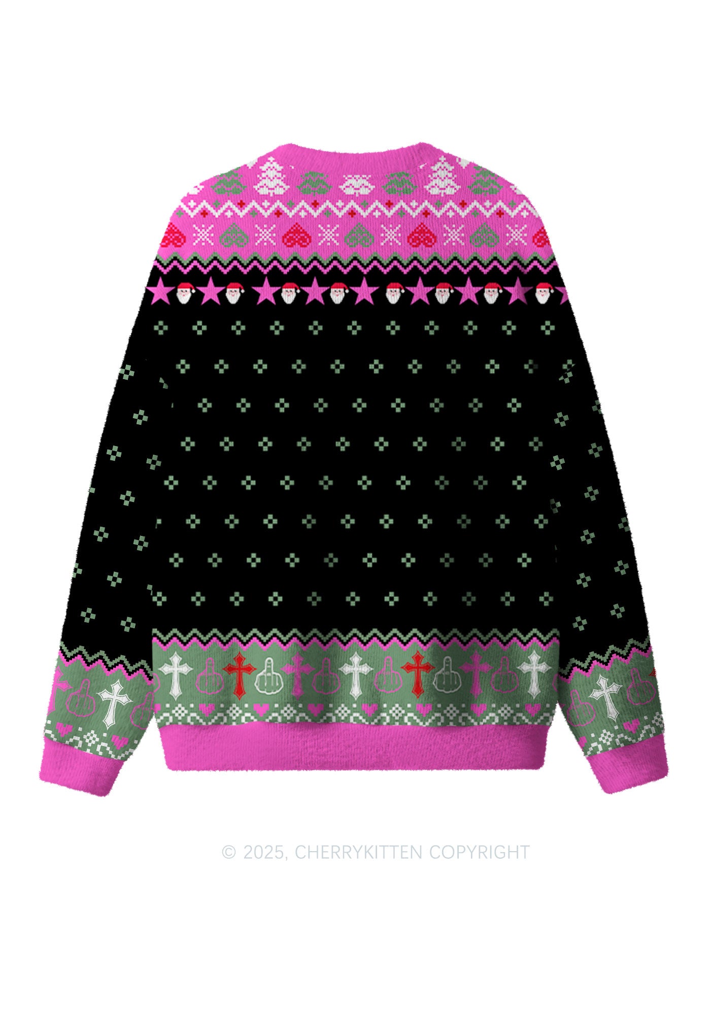 Merry Santa Y2K Christmas Knit Sweatshirt Cherrykitten