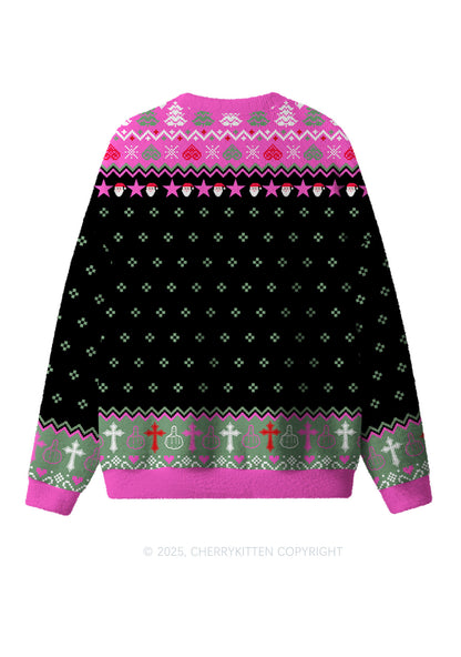 Merry Santa Y2K Christmas Knit Sweatshirt Cherrykitten