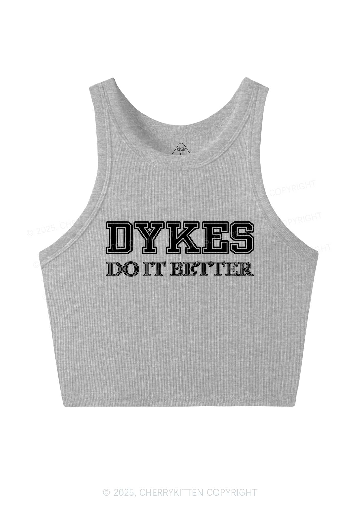 Dykes Do It Better Pride Y2K Crop Tank Top Cherrykitten