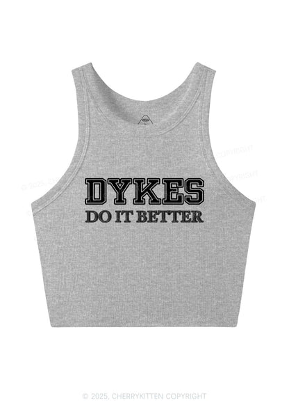 Dykes Do It Better Pride Y2K Crop Tank Top Cherrykitten