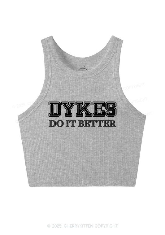 Dykes Do It Better Pride Y2K Crop Tank Top Cherrykitten