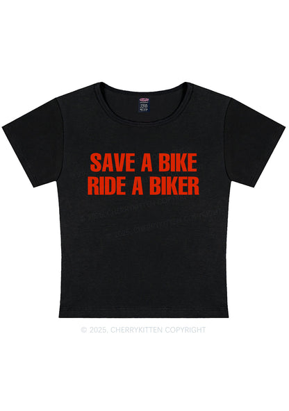 Curvy Save Bike Ride Biker Y2K Baby Tee Cherrykitten