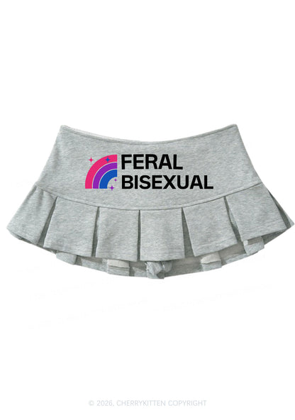 Feral Bisexual Pride Y2K Mini Pleated Skirts Cherrykitten