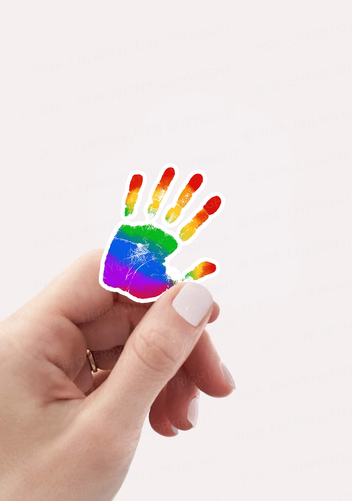 Rainbow Hand Pride 1pc Y2K Sticker Cherrykitten