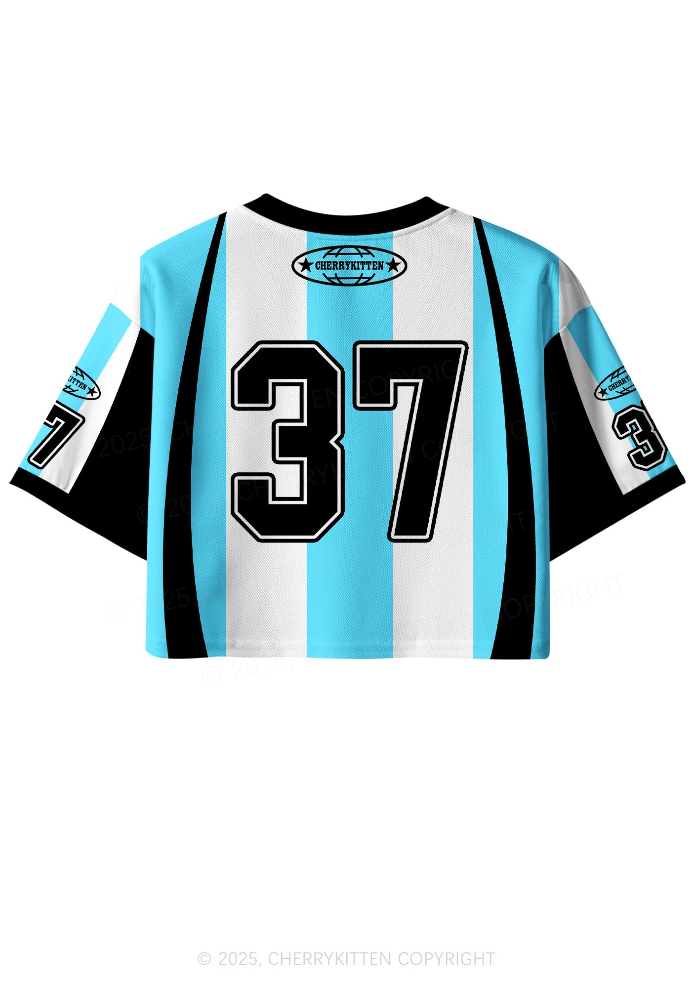 Custom Skyblue Dont Play Techno Y2K Crop Sport Jersey Shirts Cherrykitten