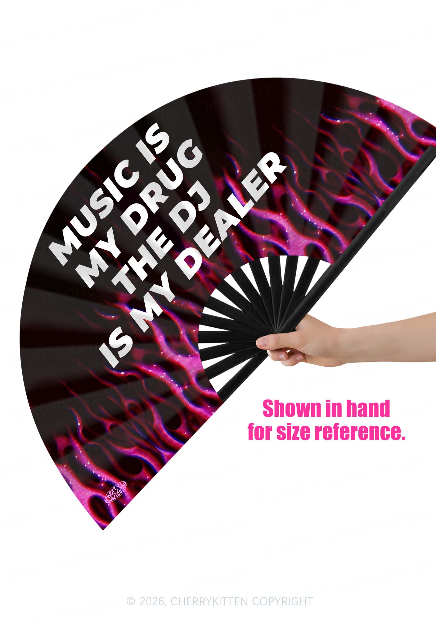Music Is My Drxg Y2K Rave Hand Fan Cherrykitten