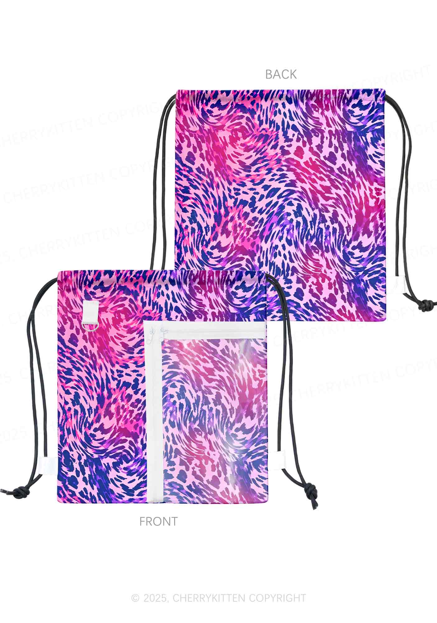 Bisexual Leopard Pride Y2K Drawstring Itabag Backpack Cherrykitten