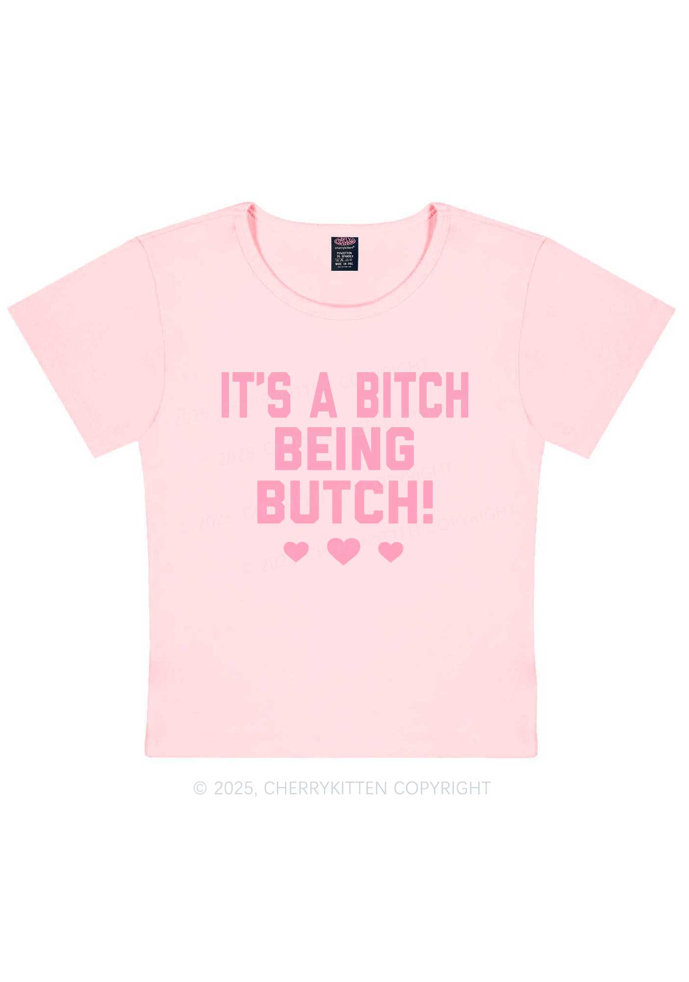Bxxch Being Butch Y2K Baby Tee Cherrykitten