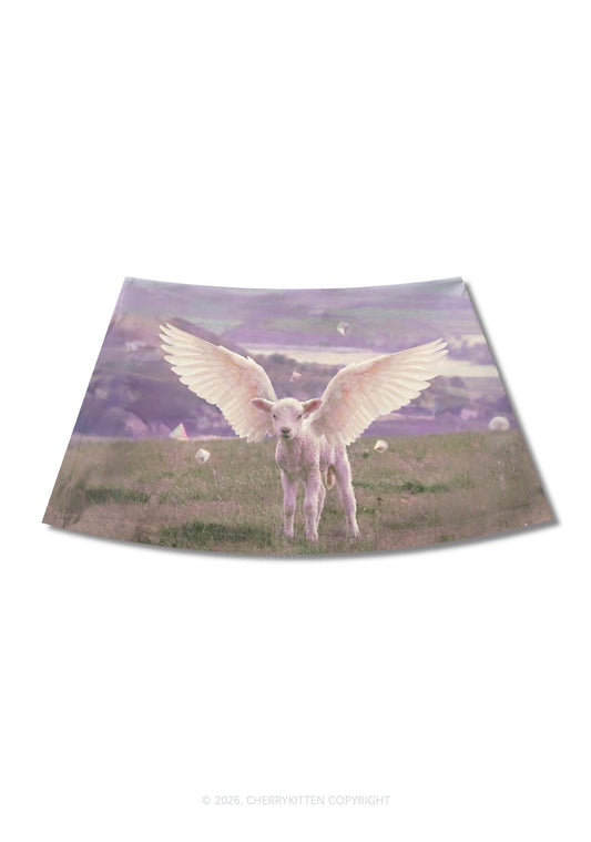 Angel Wing Lamb Y2K Print Mini Skirt Cherrykitten