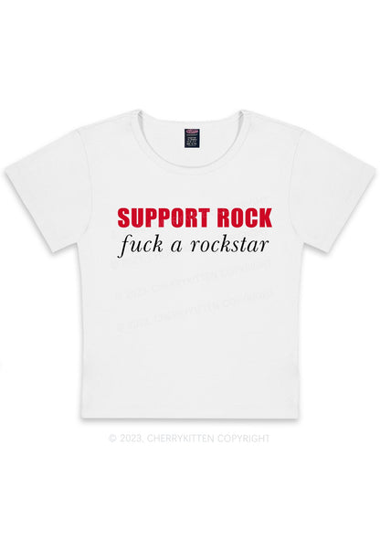 Support Rock Y2K Baby Tee Cherrykitten