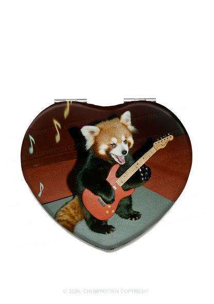 Guitar Raccoon Y2K Folding Makeup Mirror Cherrykitten