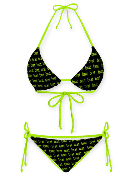 Green Brat Y2K Print Bikini Set Cherrykitten