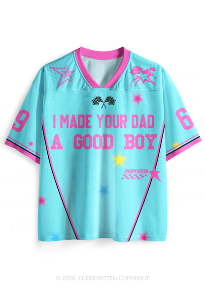 Made Your Dad A Good Boy Y2K Sport Jersey Shirts Cherrykitten