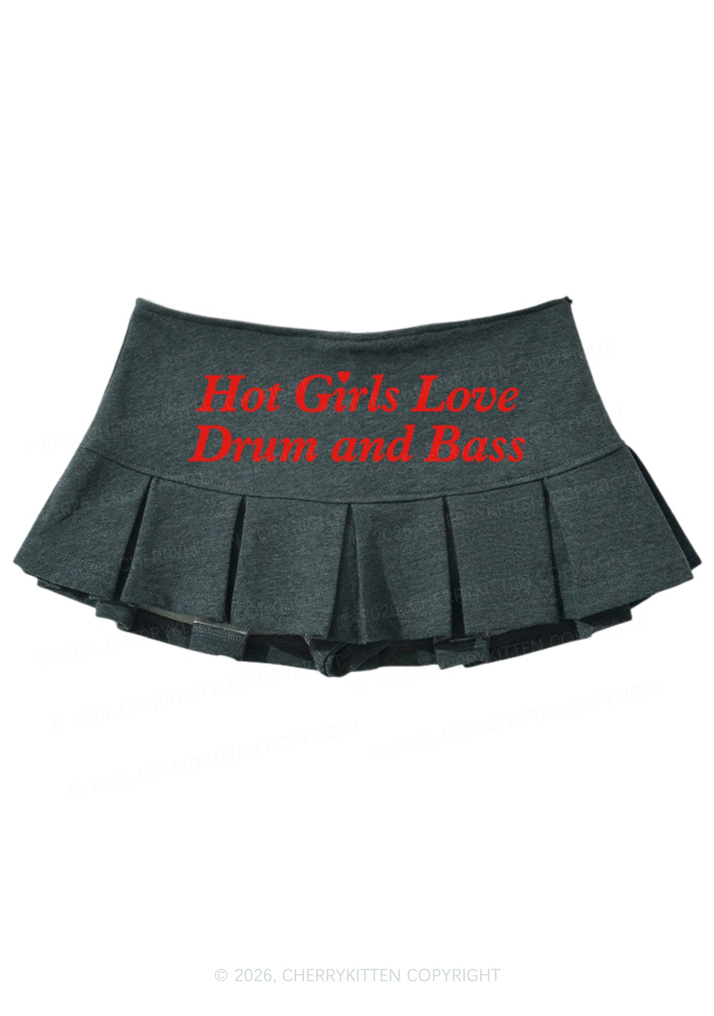 Hot Girls Love Drum And Bass Y2K Mini Pleated Skirts Cherrykitten