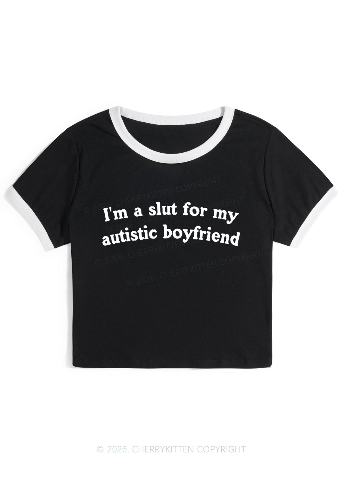 Slxt For My Autistic BF Y2K Ringer Tee Cherrykitten