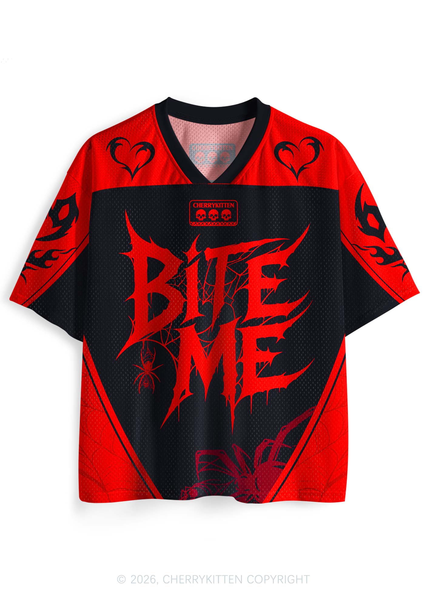 Halloween Bite Me Spider Web Y2K Sport Jersey Shirts Cherrykitten