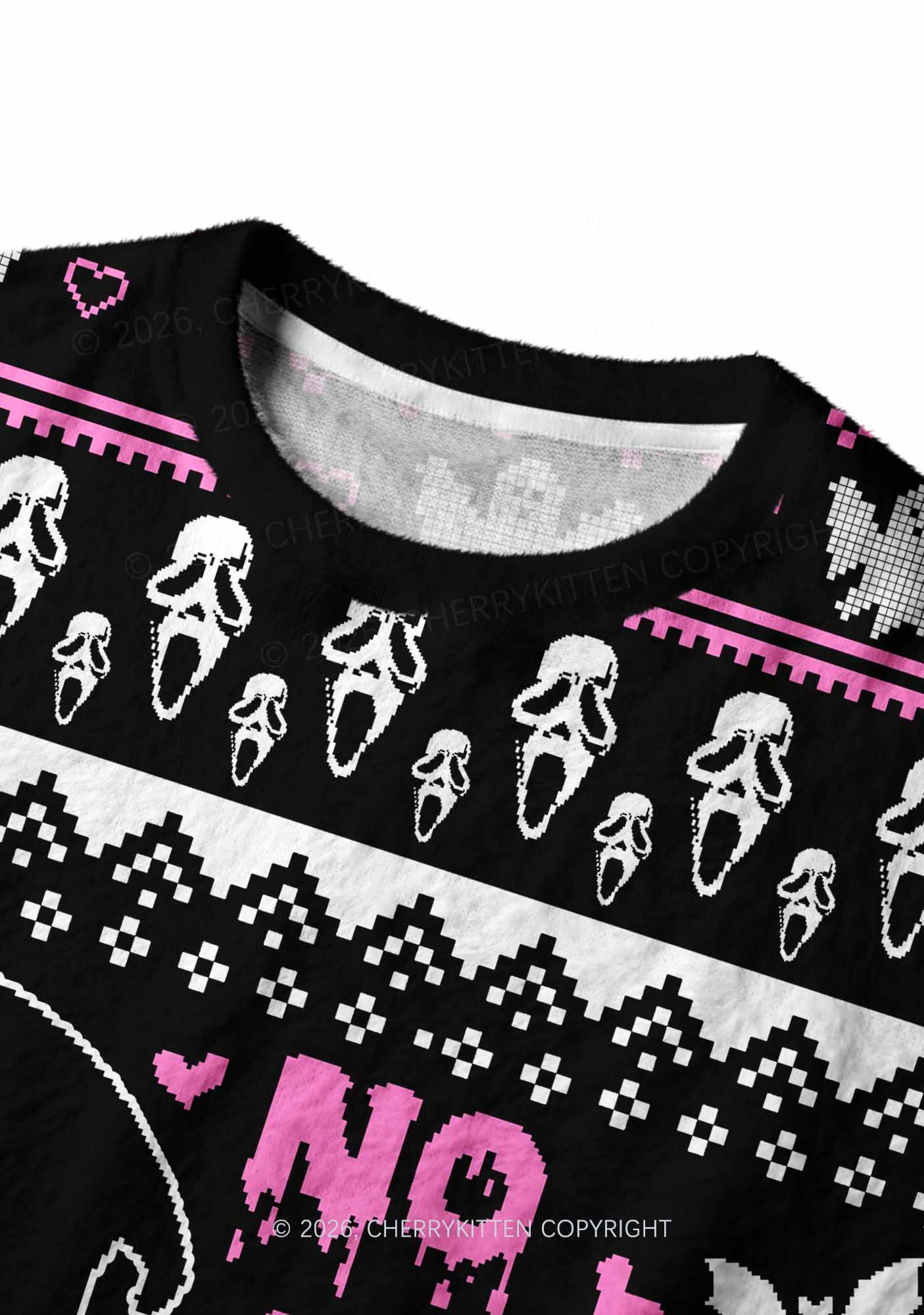 Halloween No You Hang Up Y2K Christmas Knit Sweatshirt Cherrykitten