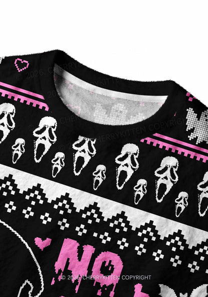 Halloween No You Hang Up Y2K Christmas Knit Sweatshirt Cherrykitten
