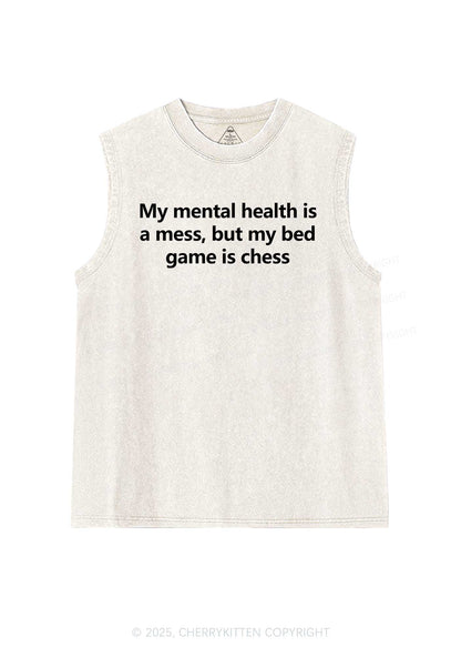 My Mental Health Is Mess Y2K Washed Muscle Tank Cherrykitten