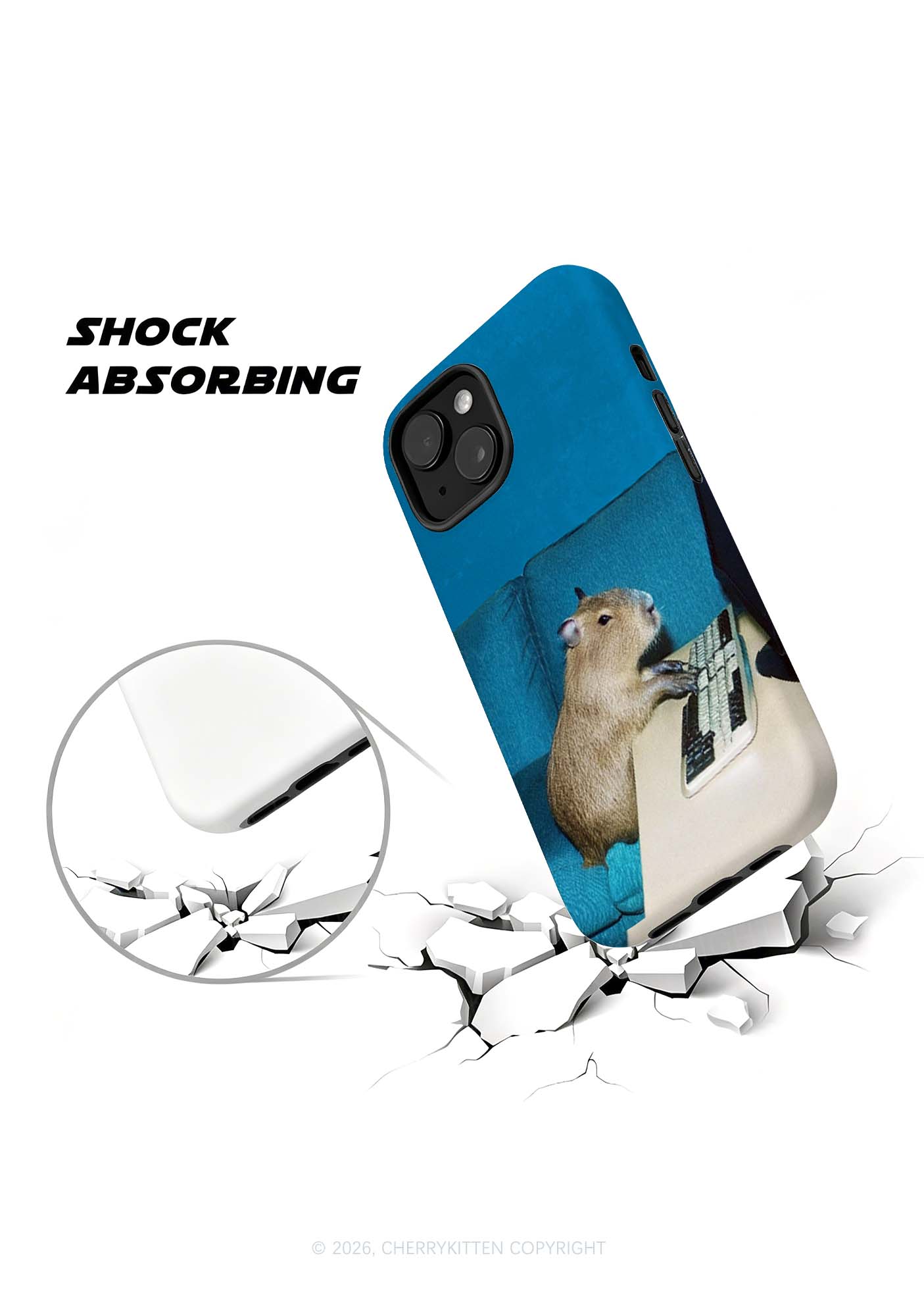 Keyboard Capybara Y2K Phone Case Cherrykitten