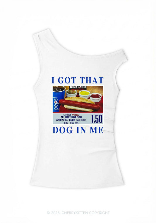 I Got That Hot Dog In Me Y2K Off Shoulder Tank Top Cherrykitten