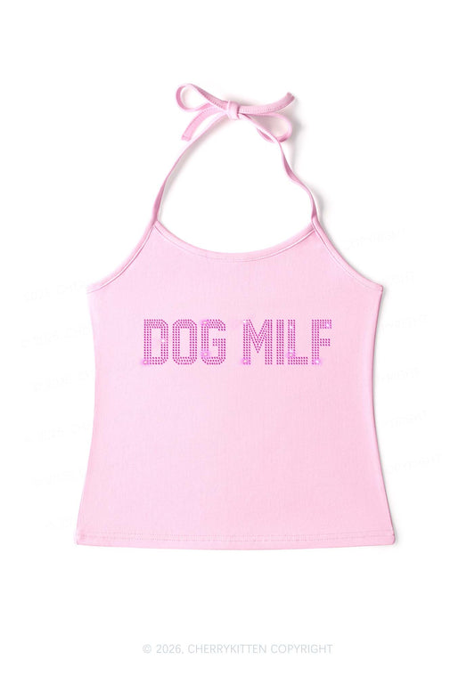 Rhinestone Dog Mxxf Y2K Halter Neck Cami Cherrykitten