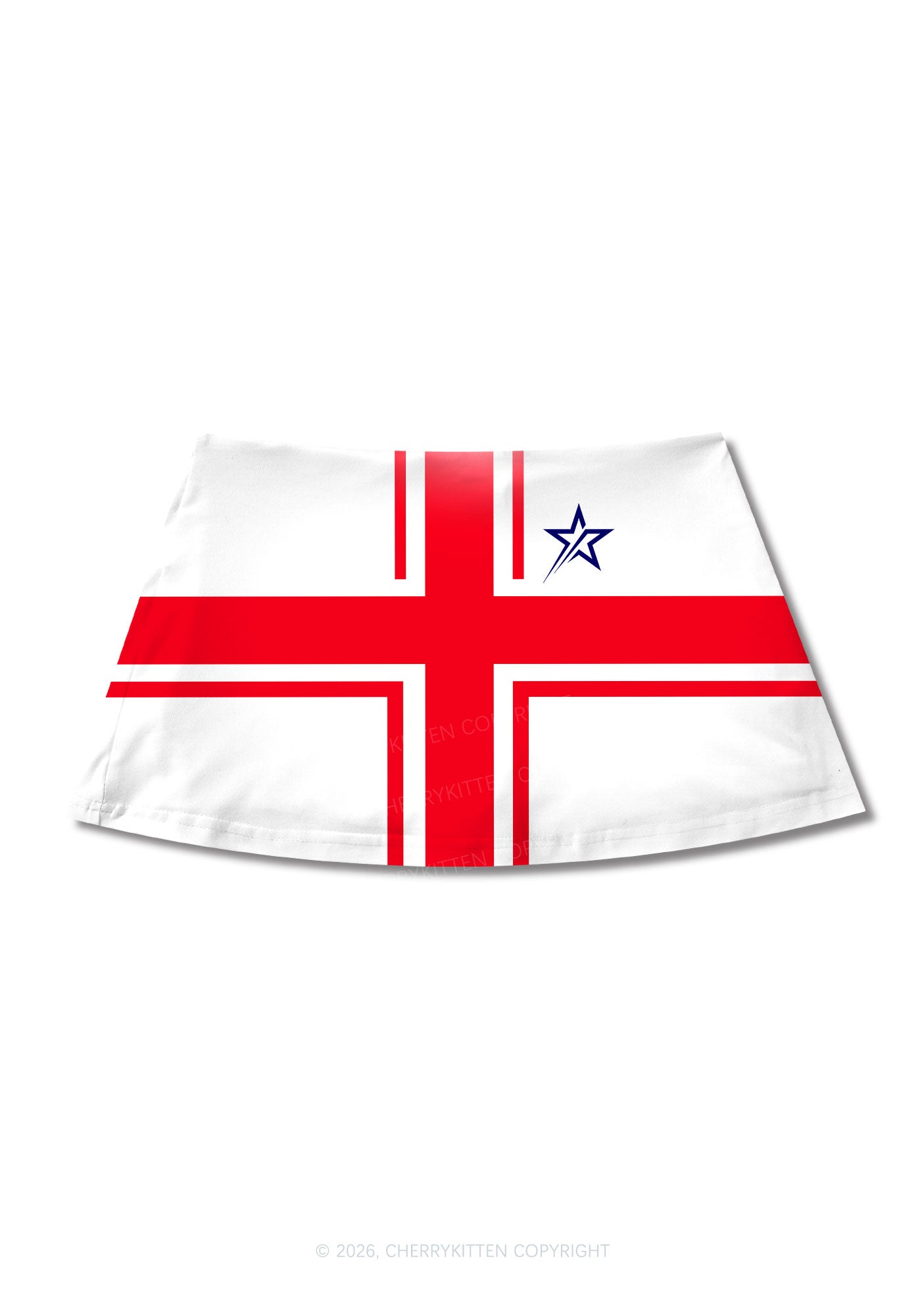 Red Cross Blue Star Y2K Print Mini Skirt Cherrykitten