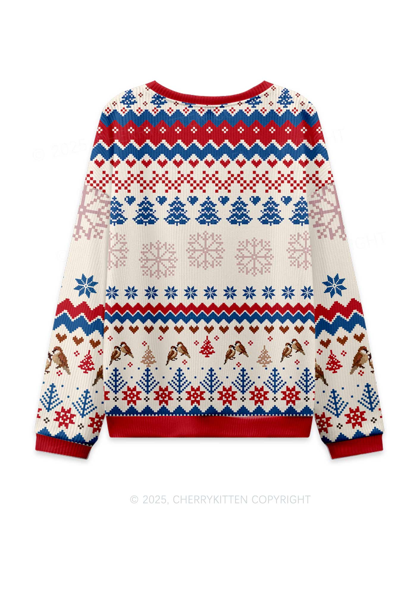 I May Be A Handful Y2K Christmas Knit Sweatshirt Cherrykitten