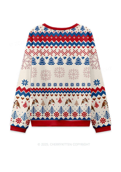 I May Be A Handful Y2K Christmas Knit Sweatshirt Cherrykitten
