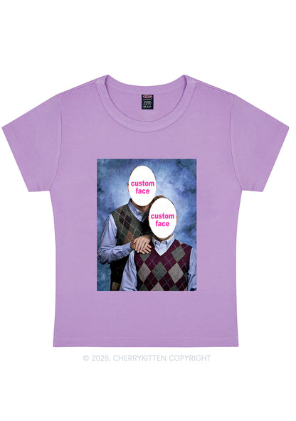 Custom Step Brothers Portrait Y2K Baby Tee Cherrykitten