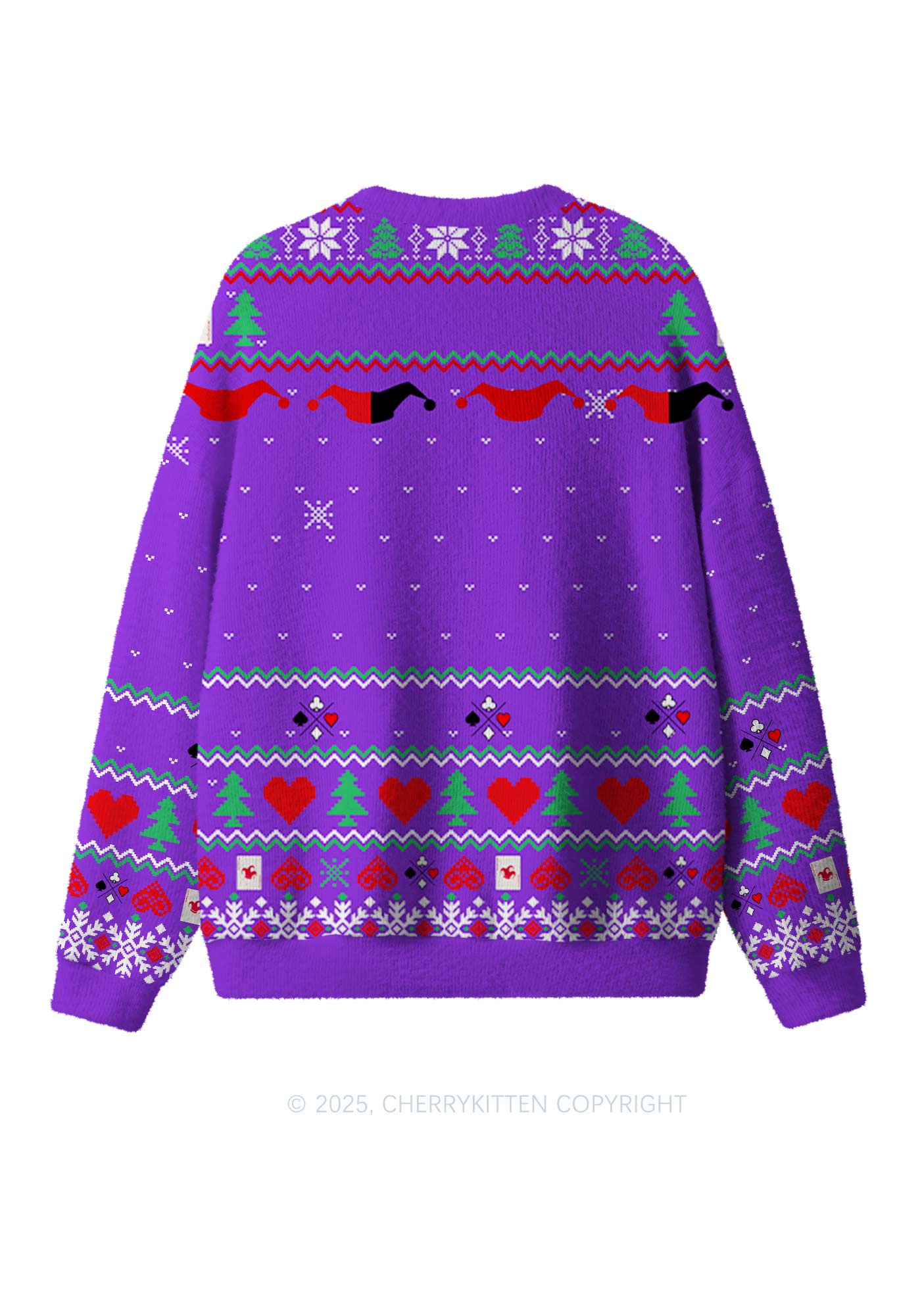 Custom Couple Name Y2K Christmas Knit Sweatshirt Cherrykitten