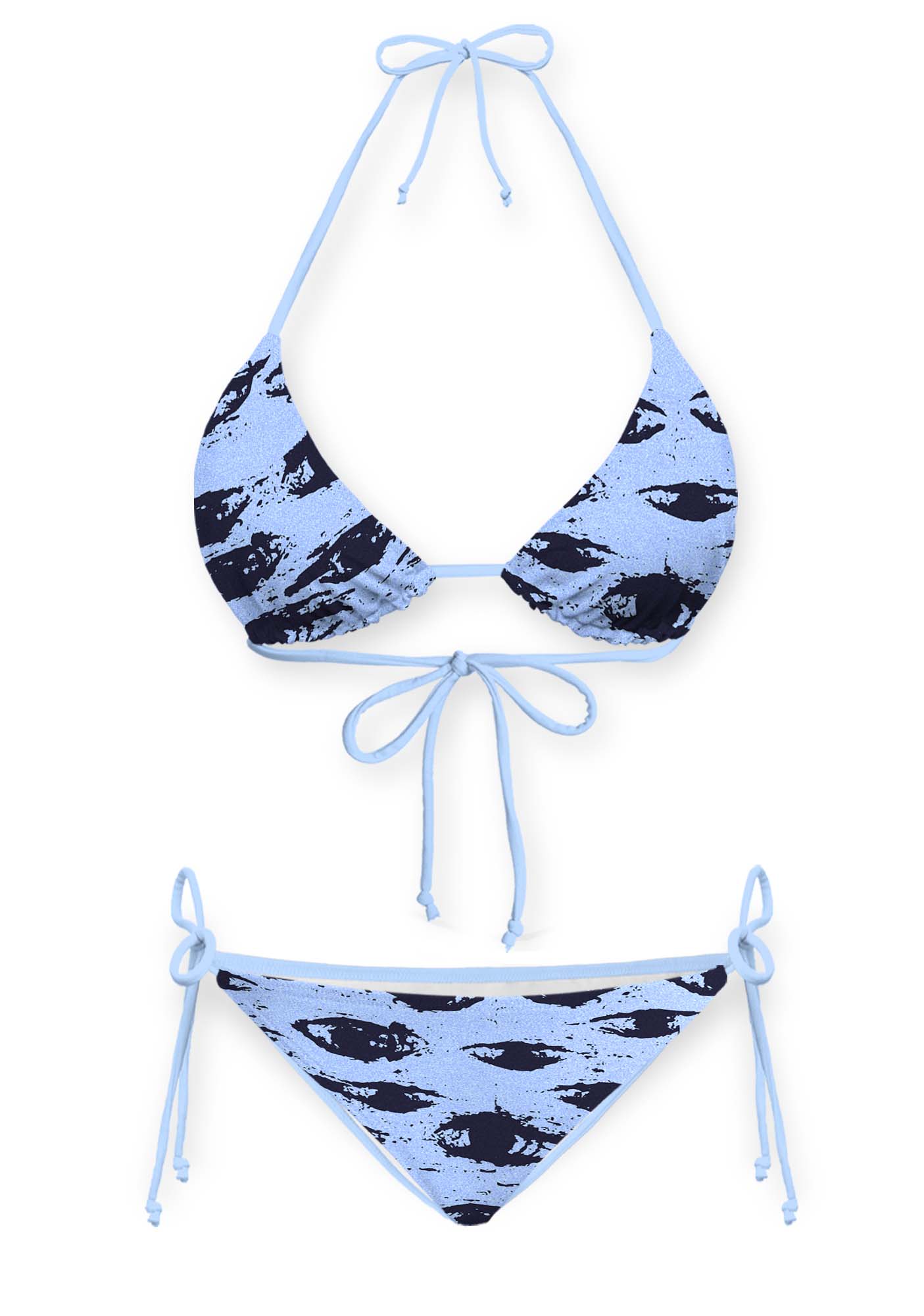 Eyes In The Blue Y2K Print Bikini Set Cherrykitten