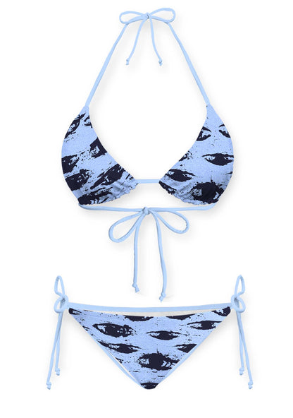 Eyes In The Blue Y2K Print Bikini Set Cherrykitten
