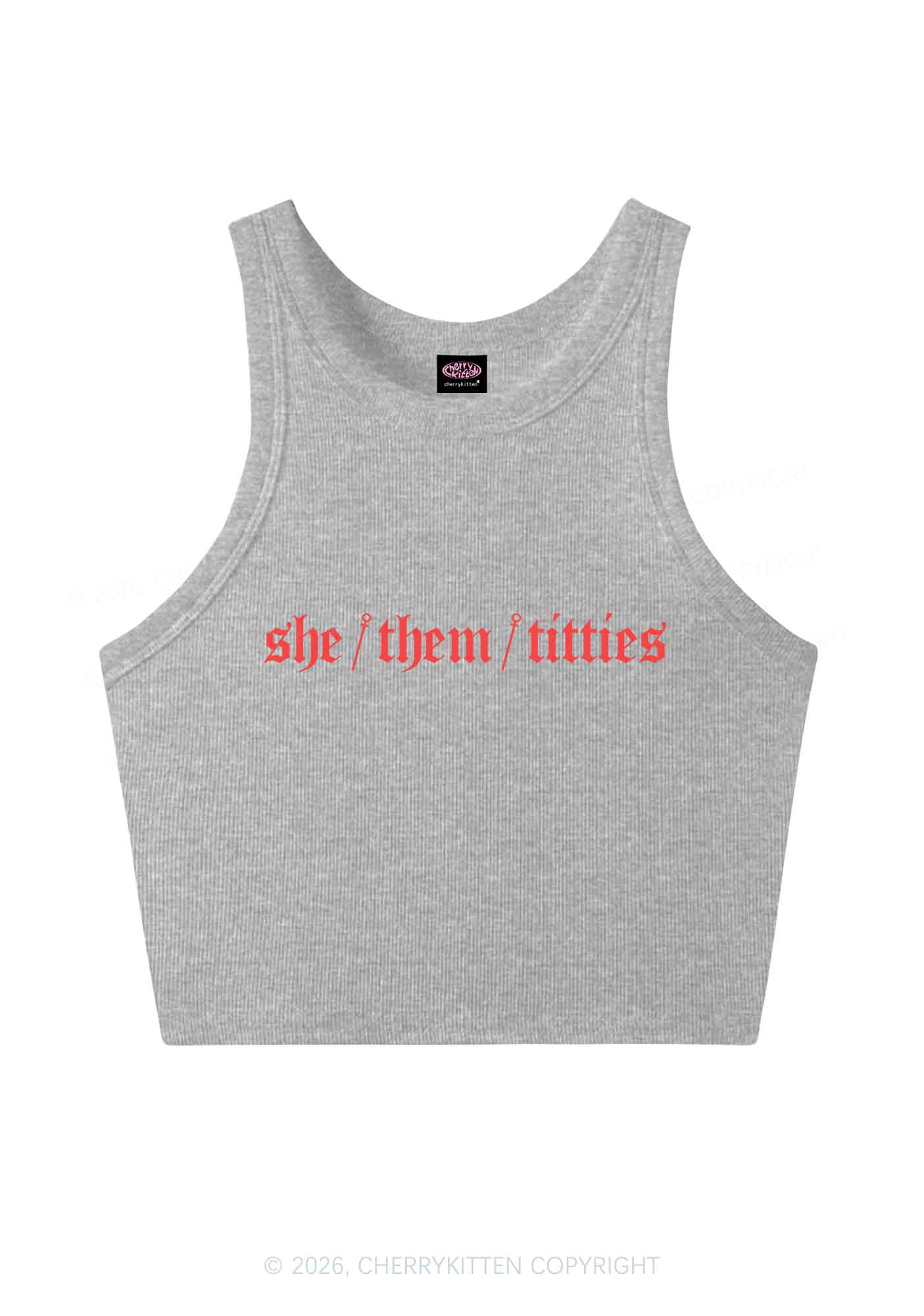 She Them Txtties Pride Y2K Crop Tank Top Cherrykitten