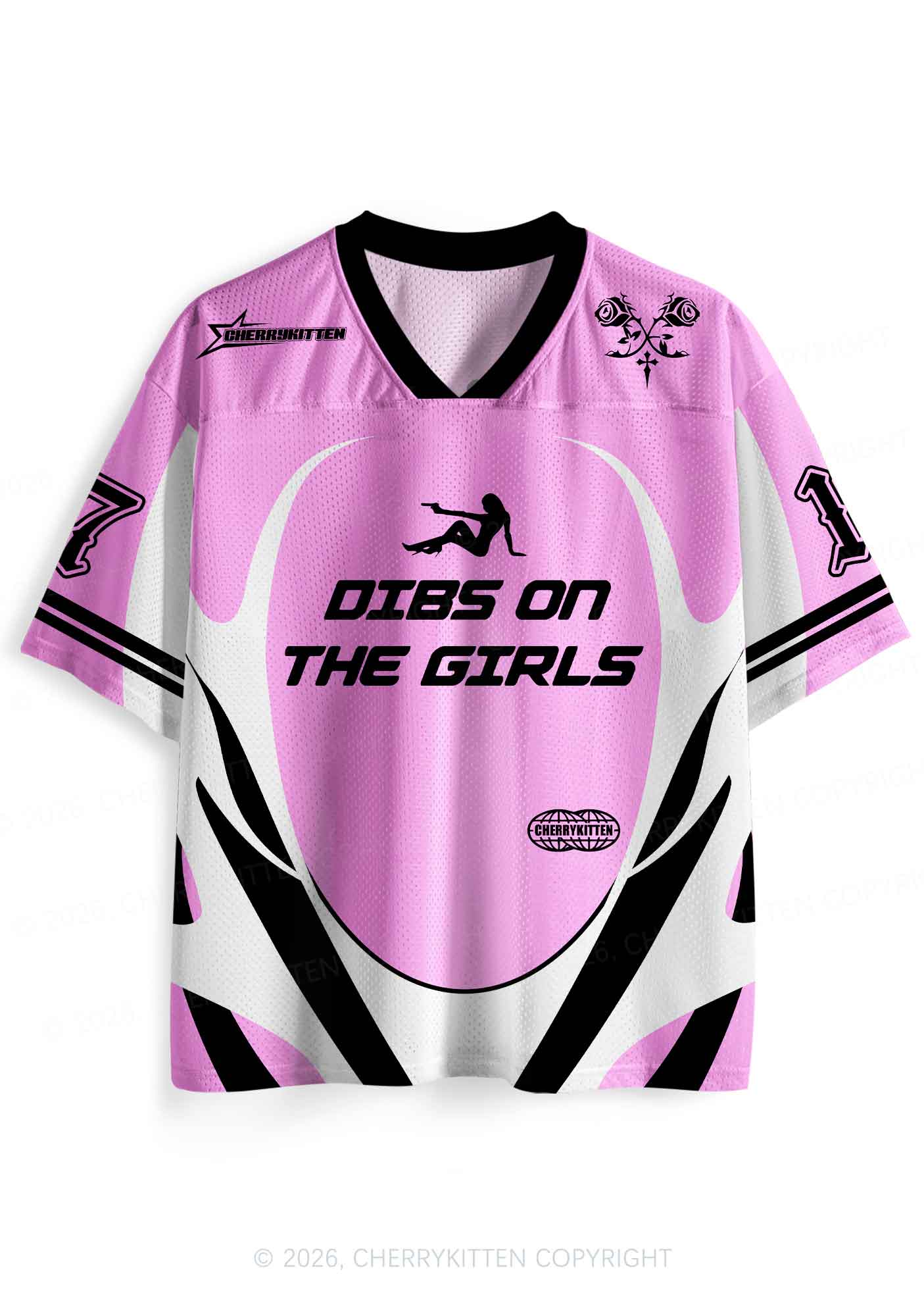 Dibs On The Girls Pride Y2K Sport Jersey Shirts Cherrykitten