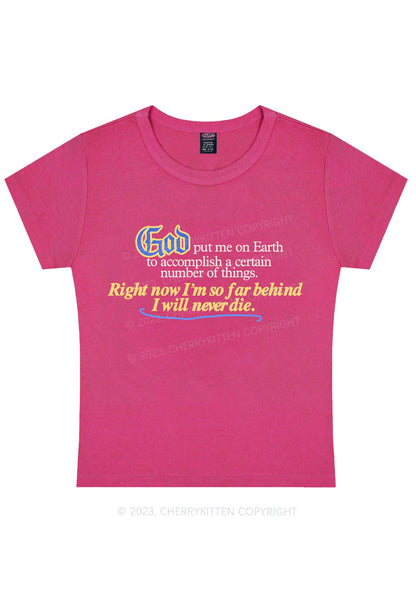 I Will Never Die Y2K Baby Tee Cherrykitten