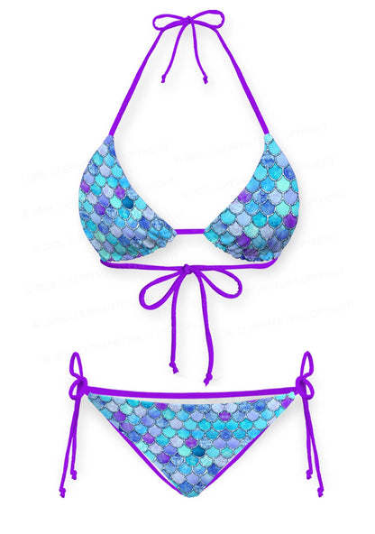 Colorful Fish Scales Y2K Print Bikini Set Cherrykitten
