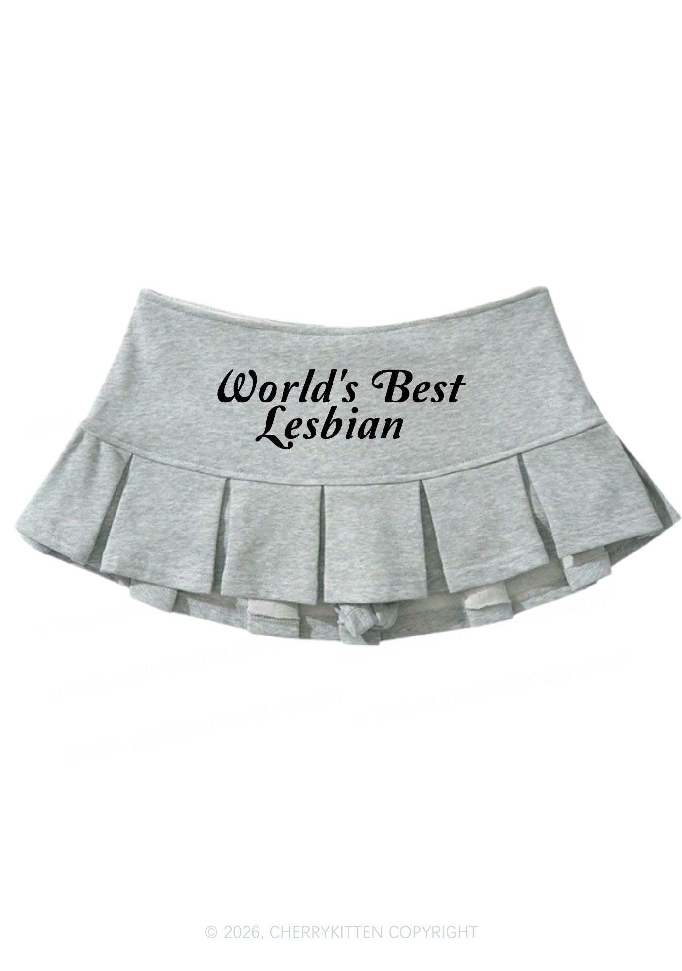 Worlds Best Lesbian Pride Y2K Mini Pleated Skirts Cherrykitten
