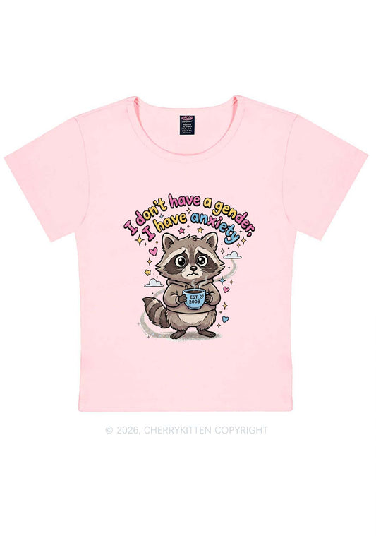 Raccoon I dont Have A Gender Pride Y2K Baby Tee Cherrykitten