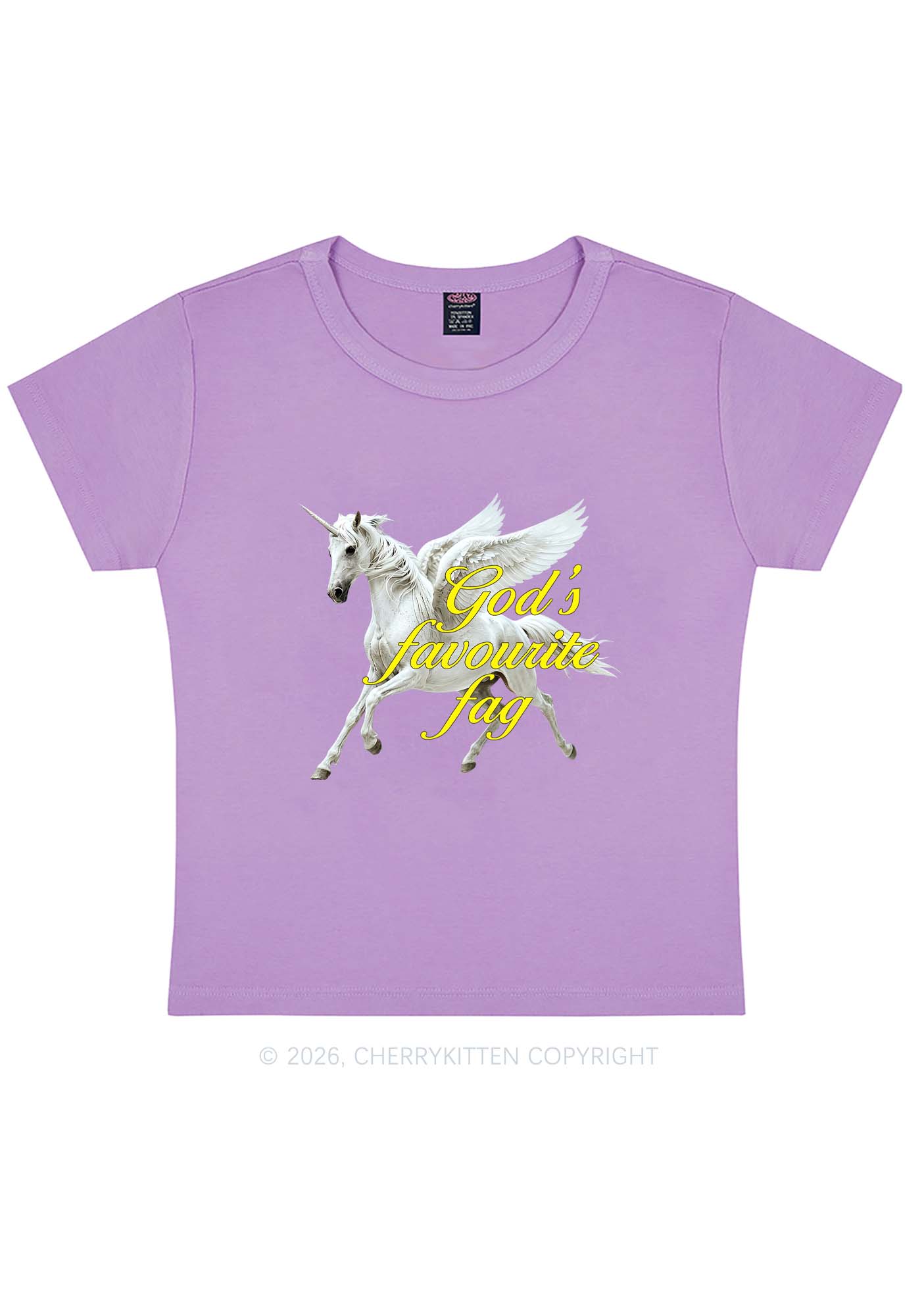 Gods Favourite Fag Pride Y2K Baby Tee Cherrykitten