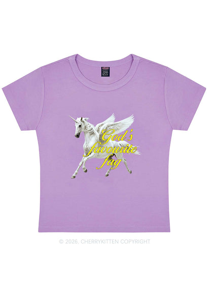 Gods Favourite Fag Pride Y2K Baby Tee Cherrykitten