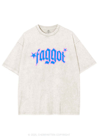 Faggot Stars Pride Y2K Shirts Washed Tee Cherrykitten