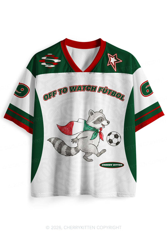 Custom Off To Watch Futbol Raccoon Y2K Sport Jersey Shirts Cherrykitten