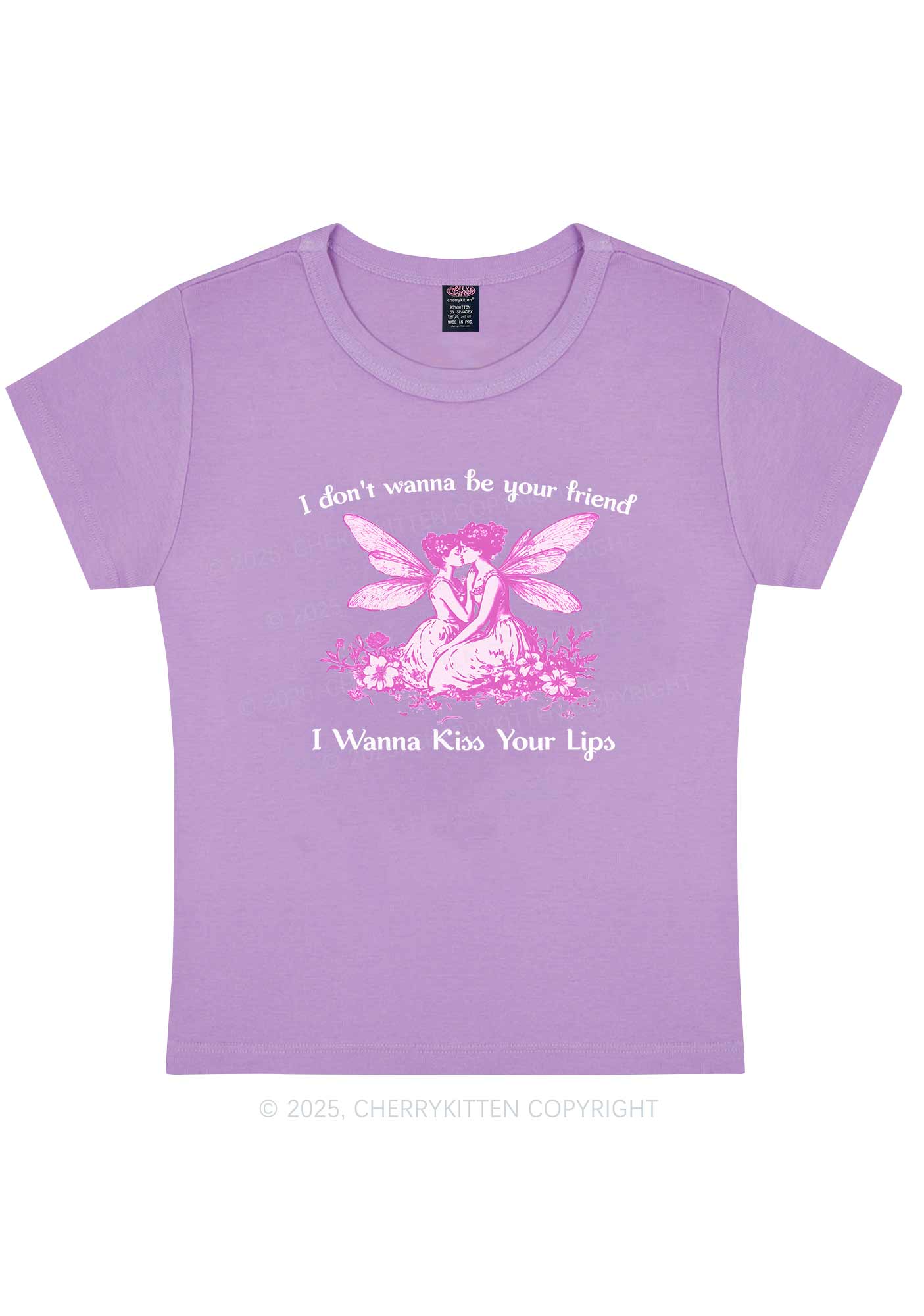 I Wanna Kiss Your Lips Pride Y2K Baby Tee Cherrykitten