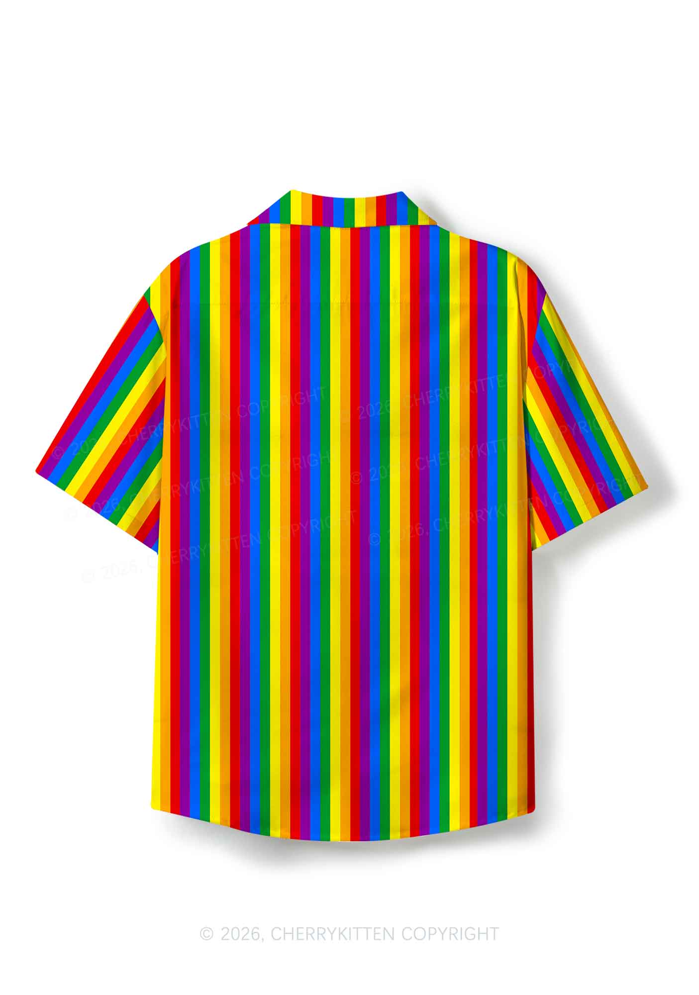 Rainbow Flag Pride Y2K Print Hawaiian Shirt Cherrykitten