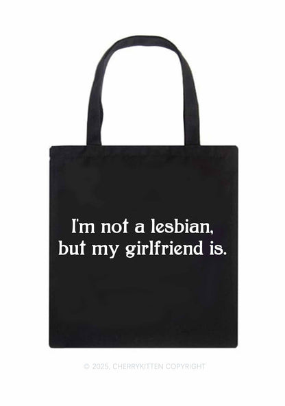 My Girlfriend Is Lesbian Pride Y2K Canvas Tote Bag Cherrykitten